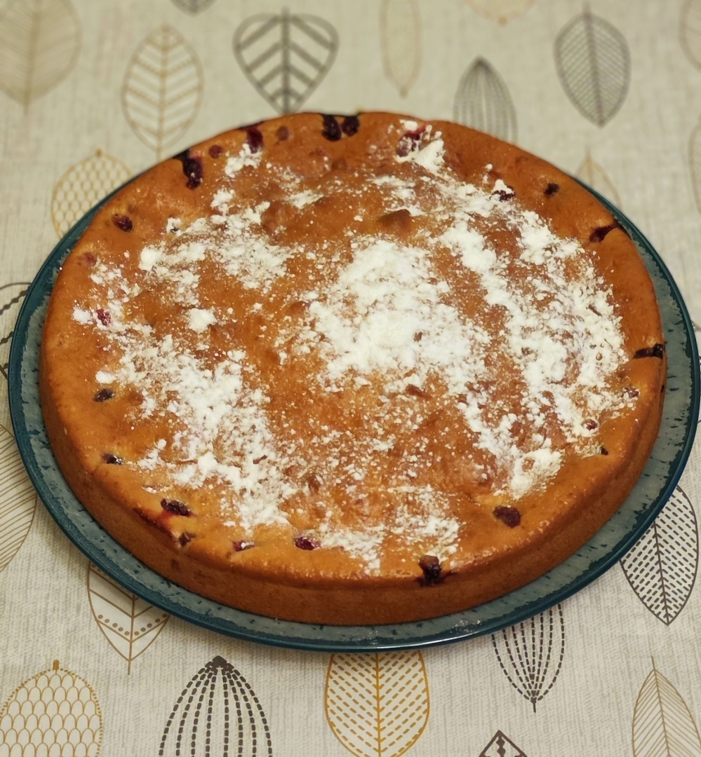 Быстрый пирог с клюквой. Когда времени нет, а клюква есть.