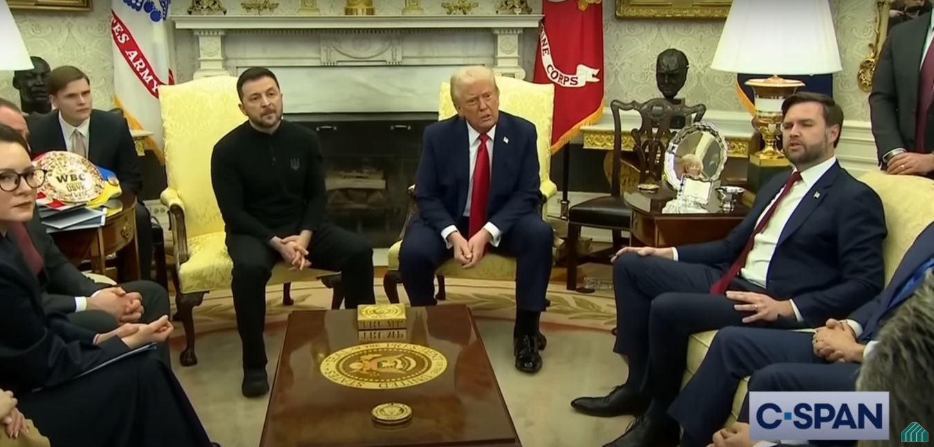 Возня вокруг шкуры неубитого медведя обрушила престиж США: гражданин Украины Зеленский публично дерзил и перечил президенту США Трампу в его кабинете