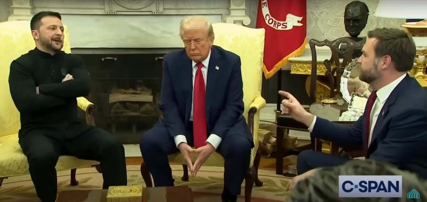Возня вокруг шкуры неубитого медведя обрушила престиж США: гражданин Украины Зеленский публично дерзил и перечил президенту США Трампу в его кабинете