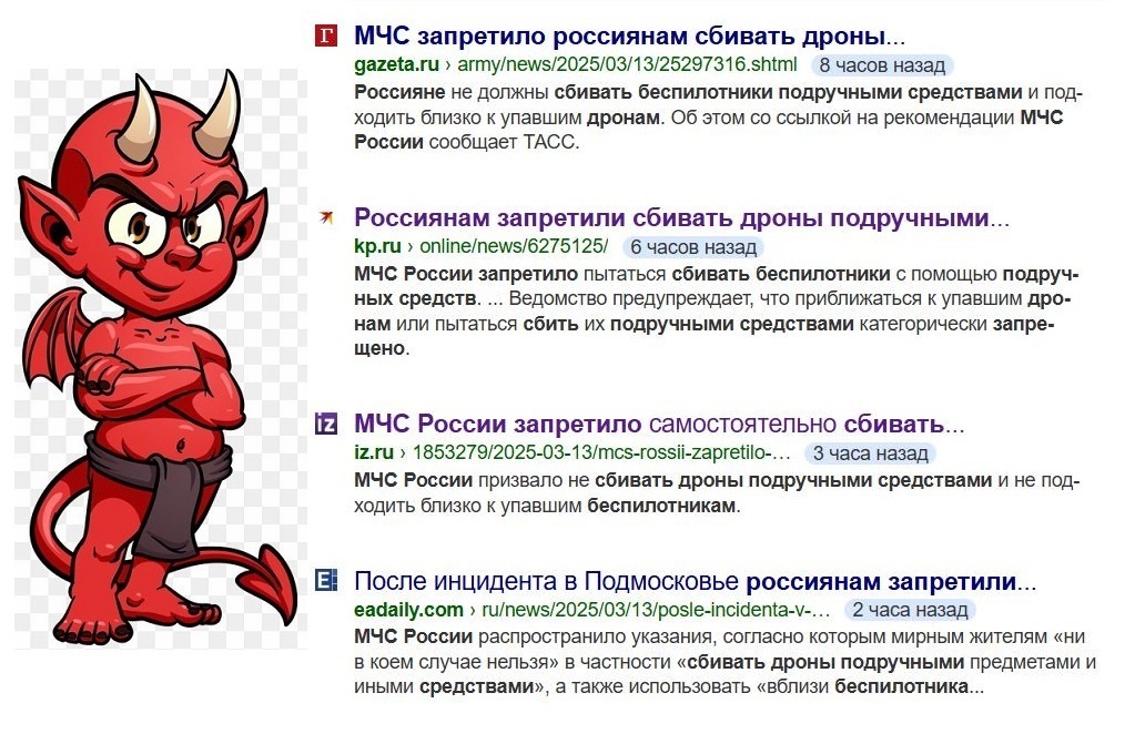 Рождение очередного фейка? МЧС России запретило самостоятельно сбивать беспилотники подручными средствами