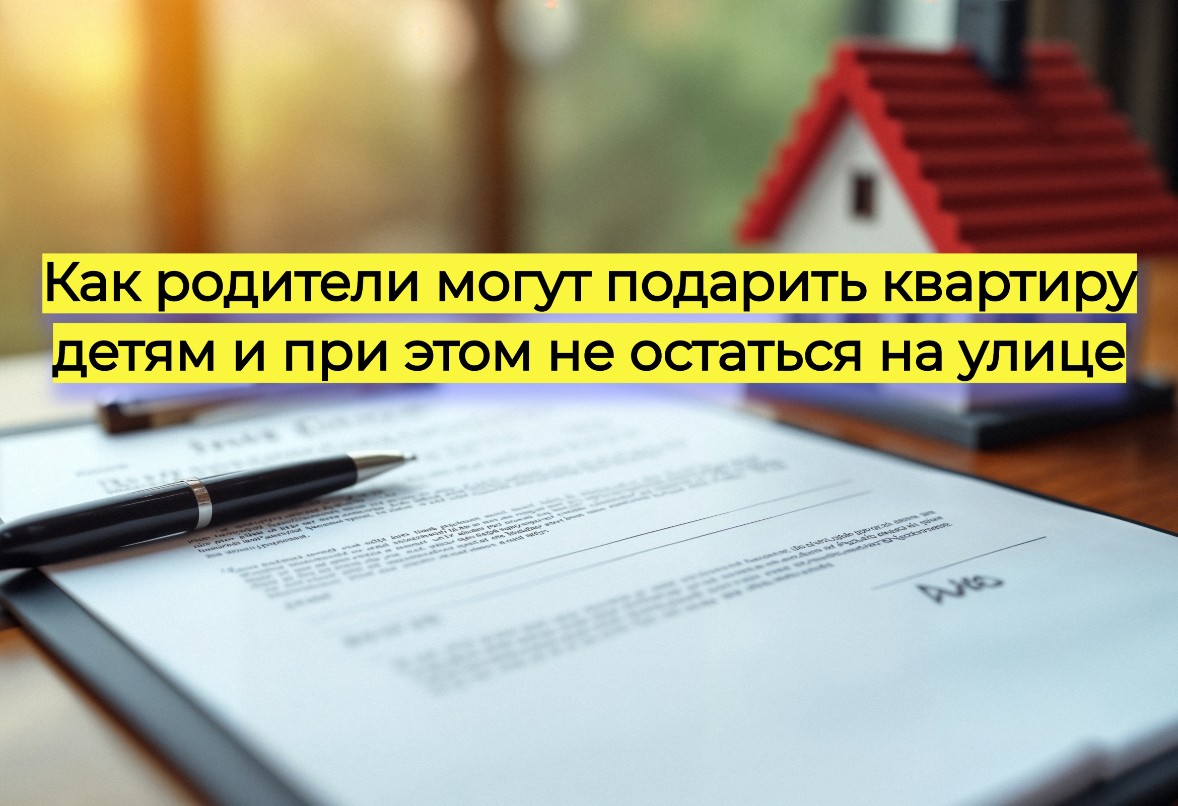 Как родители могут подарить квартиру детям и при этом не остаться на улице