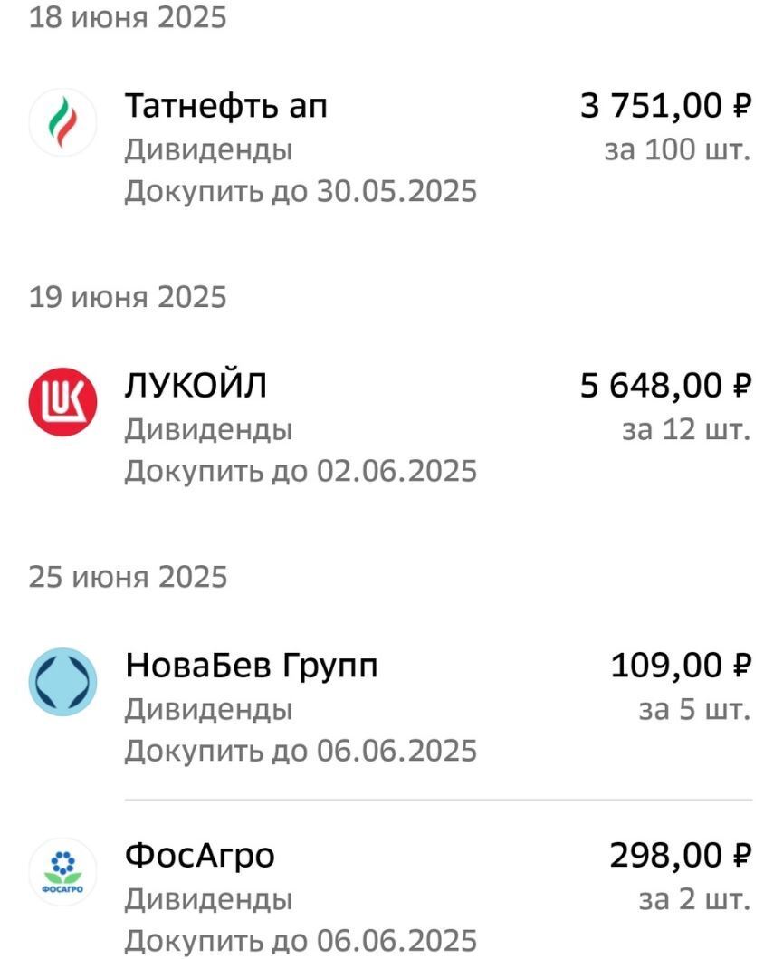 Урожай дивидендов! Время собирать!