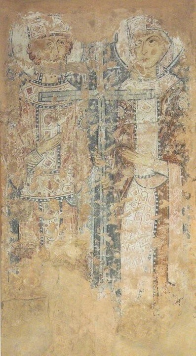 Фрески Константин и Елена. Мартирьевская паперть Софийского Собора.