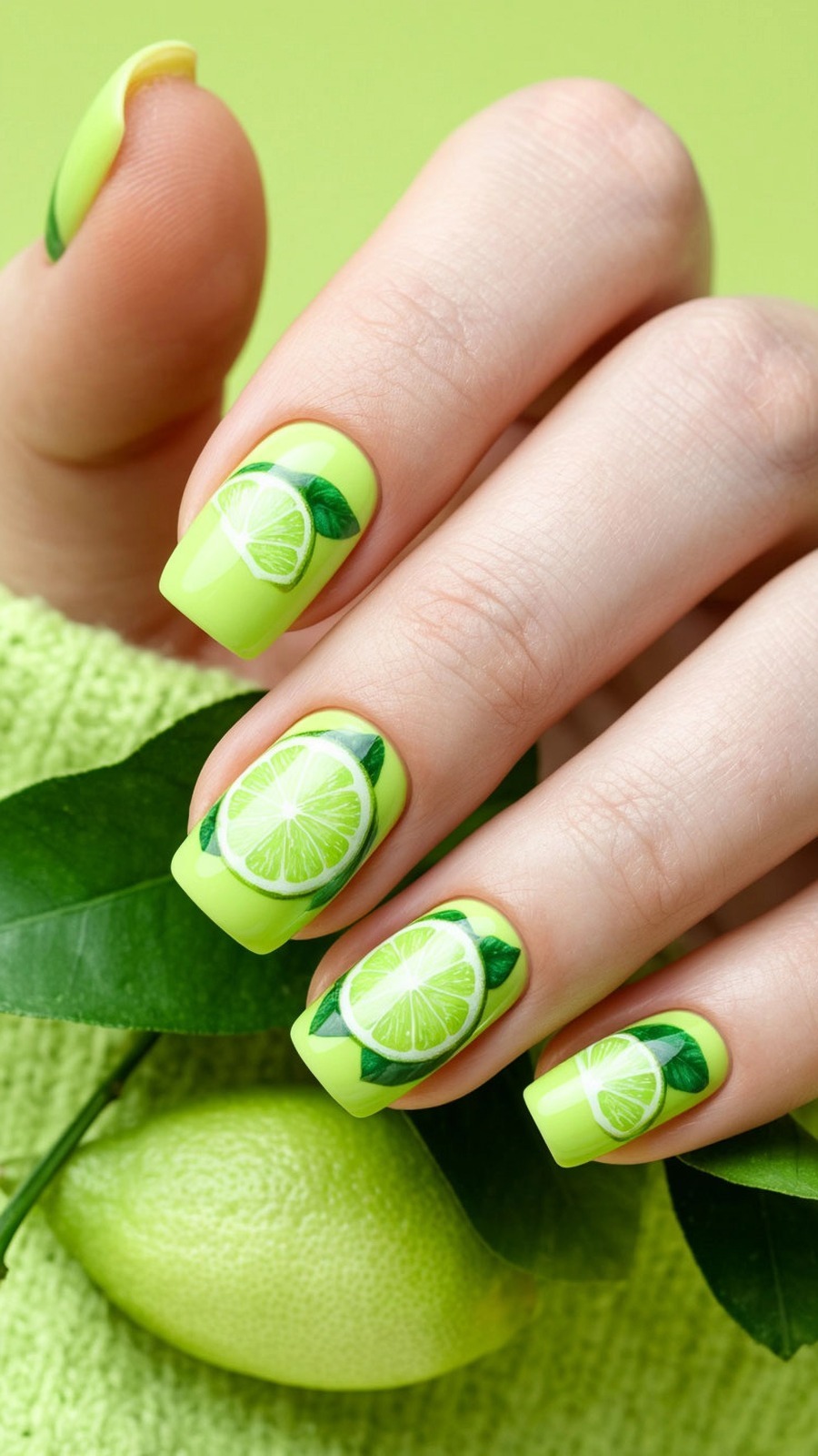 Лаймовый маникюр (ч.1)