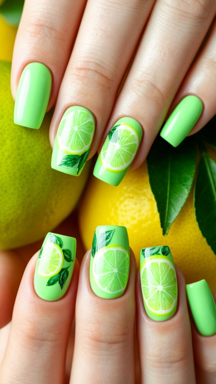 Лаймовый маникюр (ч.1)
