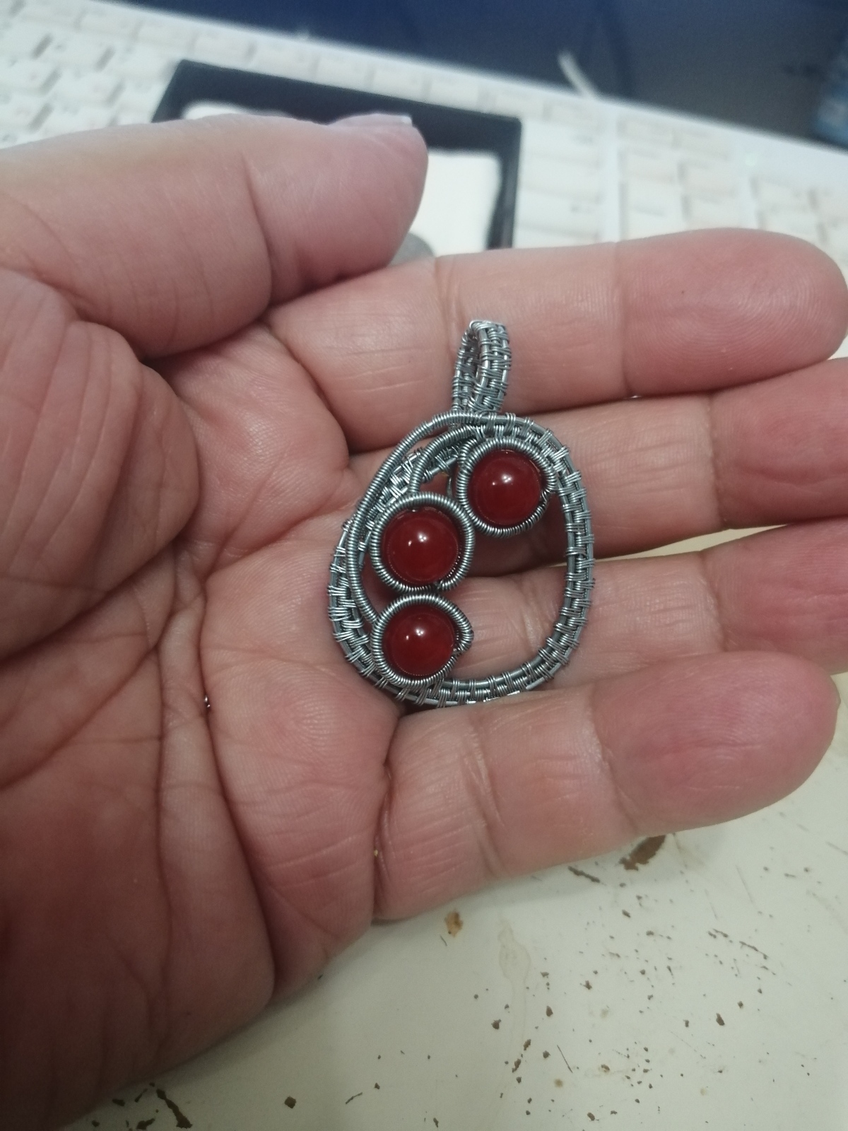 🟩Кулон "Спелая вишня" с карнеолом