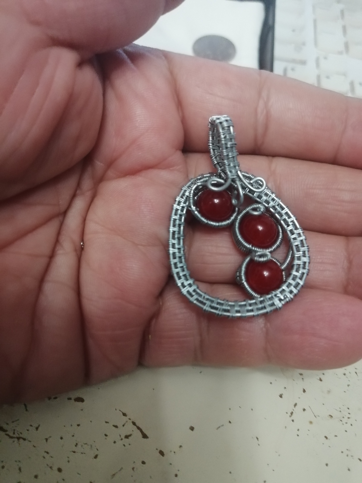 🟩Кулон "Спелая вишня" с карнеолом