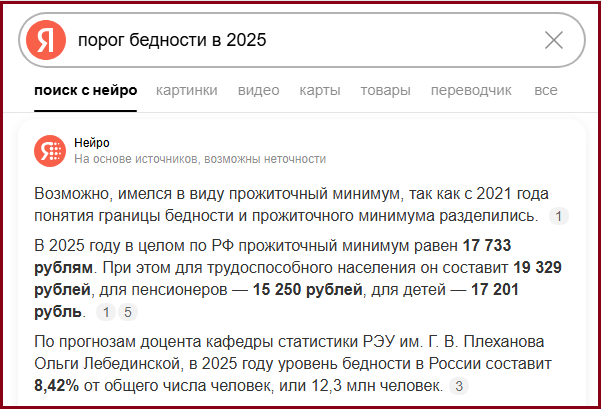 Бедность и официальное благополучие населения России