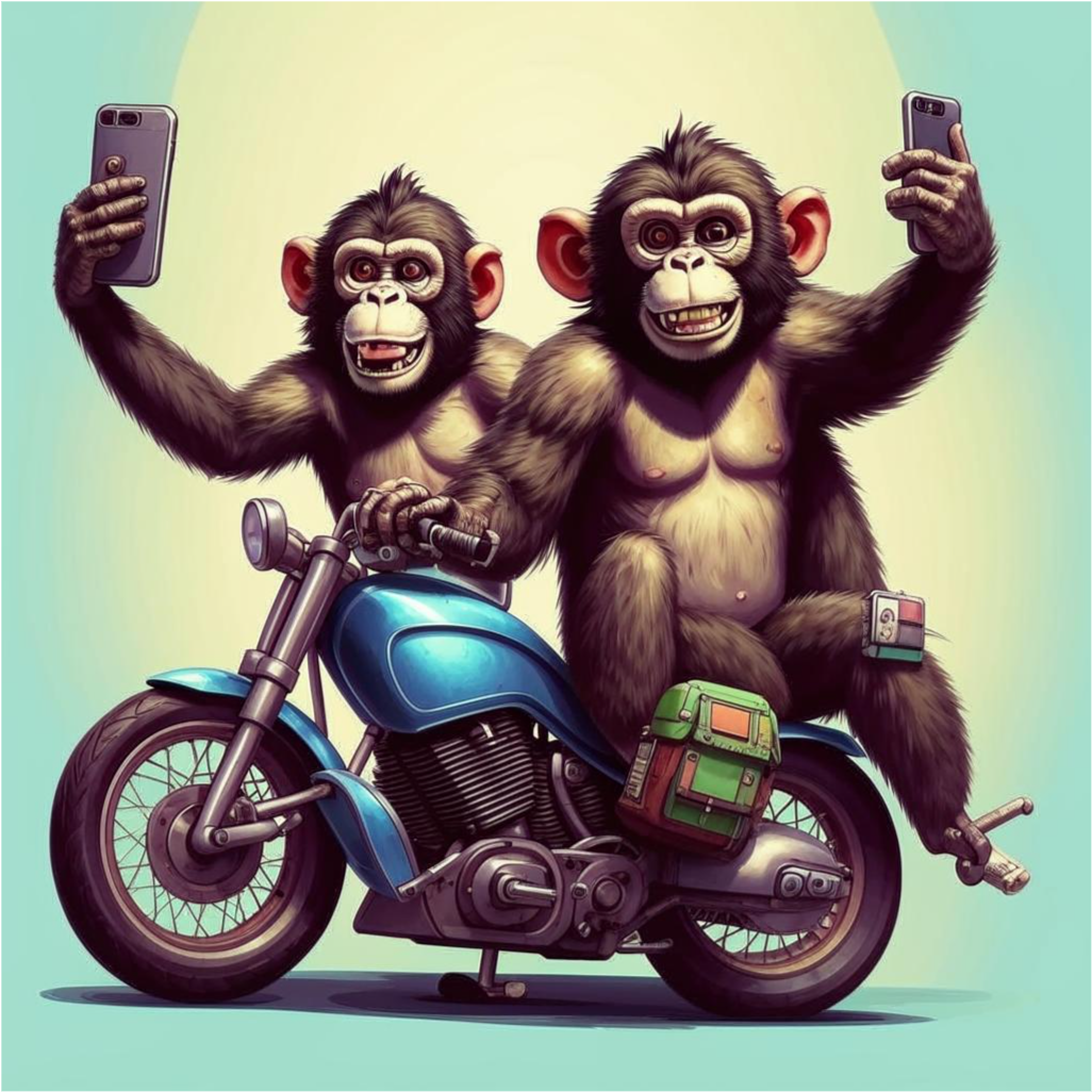 Перешли на новый уровень? Обезьяны украли у туриста байк и айфон, устроив фотосессию