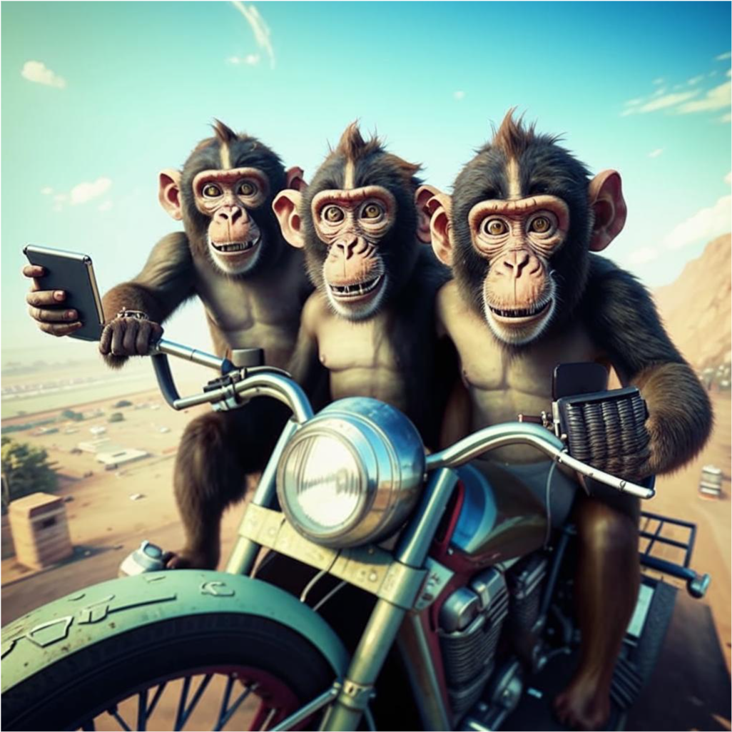 Перешли на новый уровень? Обезьяны украли у туриста байк и айфон, устроив фотосессию