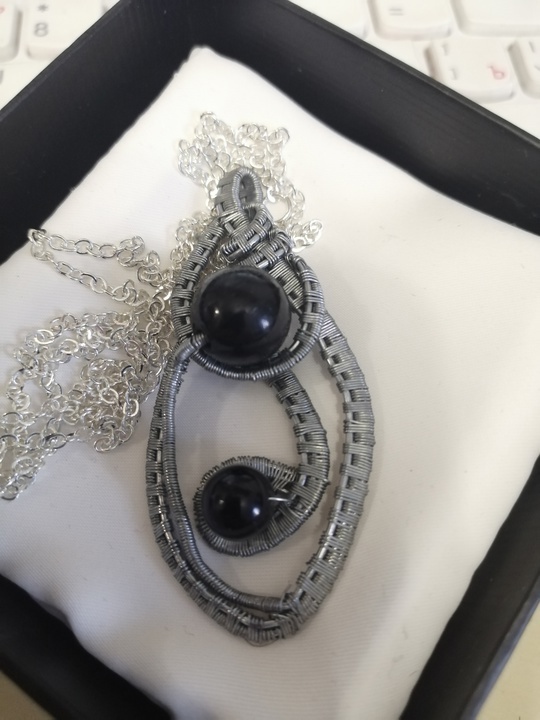 Кулон "Черные агаты"