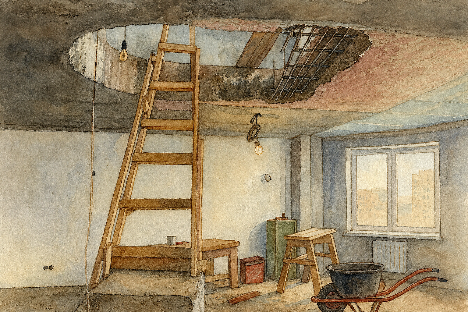 Женщина сделала из своей квартиры двухэтажную — пробив потолок. Но суд обязал все вернуть как было