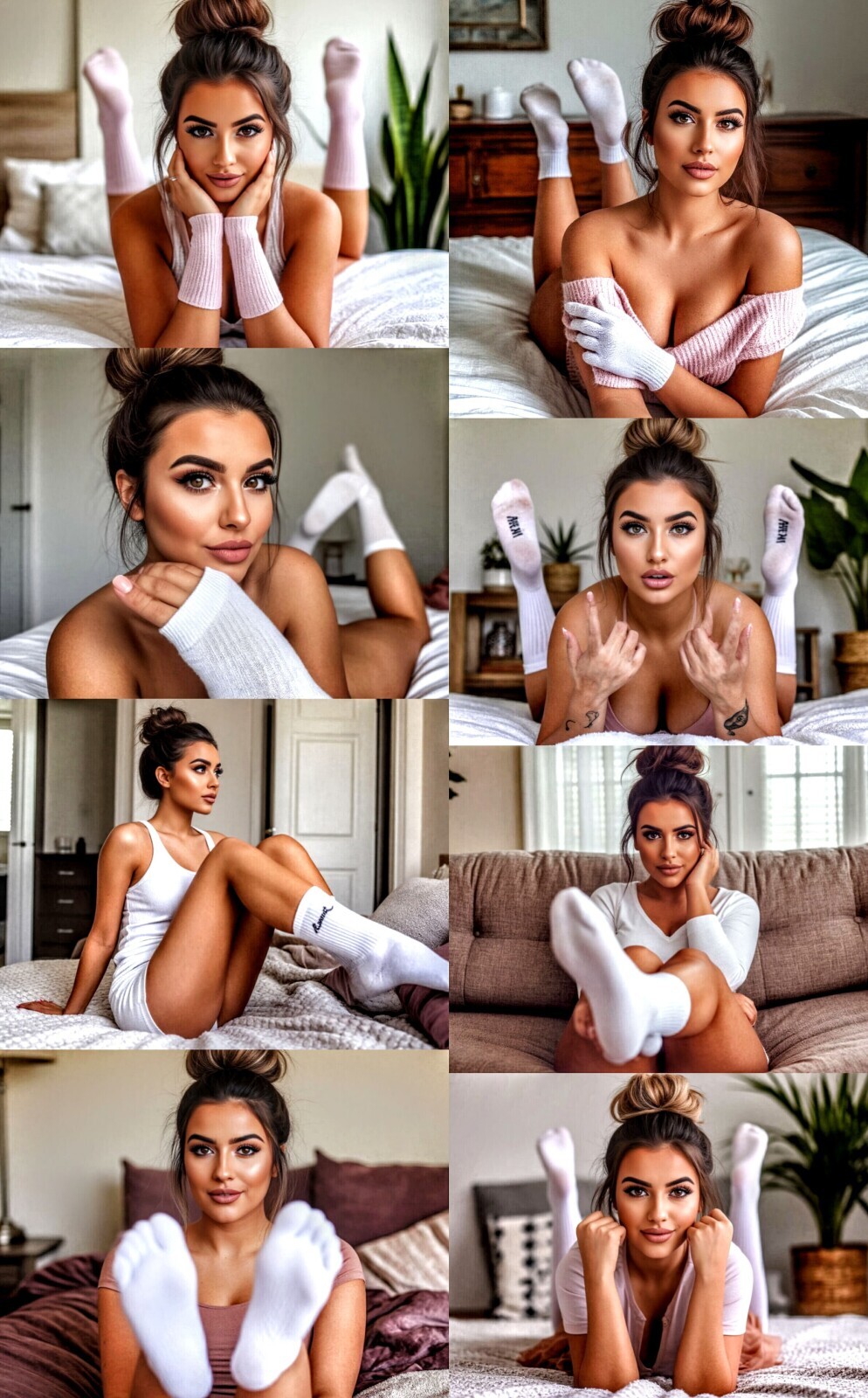 Эми-Роуз Уокер Пучок Причёски Небрежный Тёмный