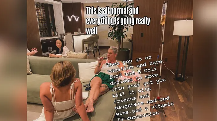 Пинк борется с бактериальной инфекцией.