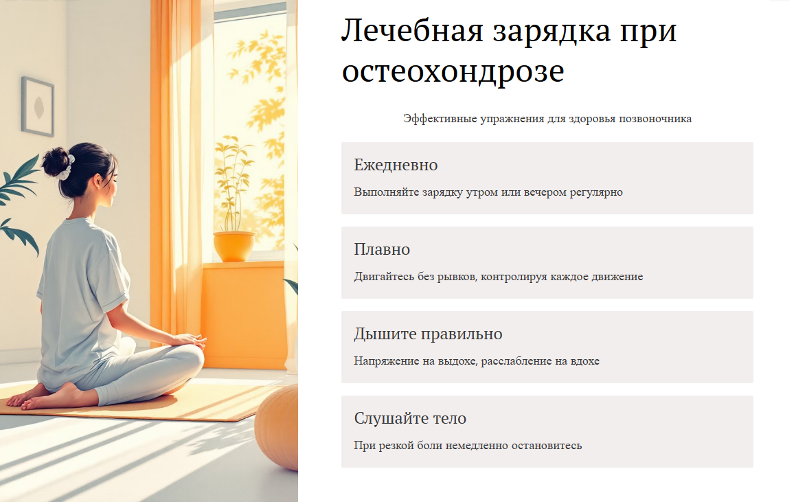 Лечебная зарядка при остеохондрозе и лекарство которые помогут.