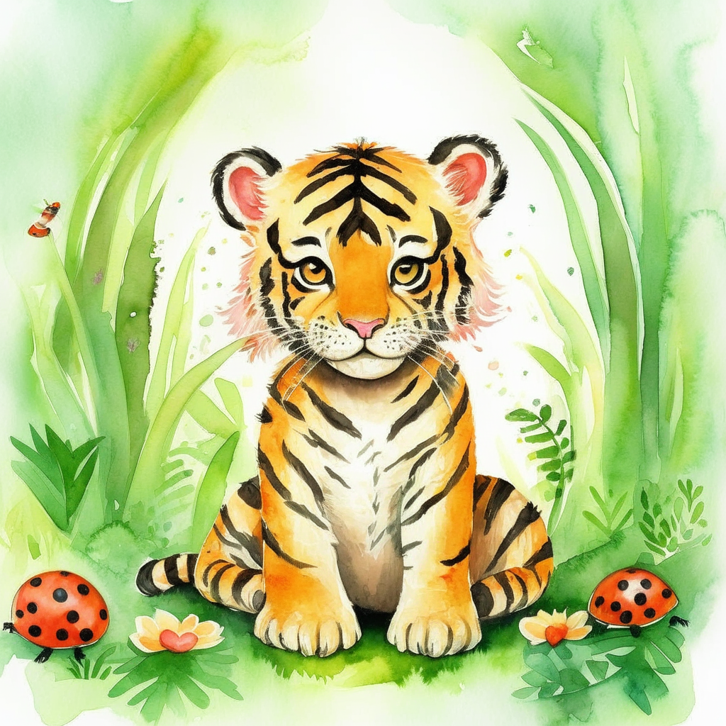 Детская сказка. Тигрёнок в полосочку