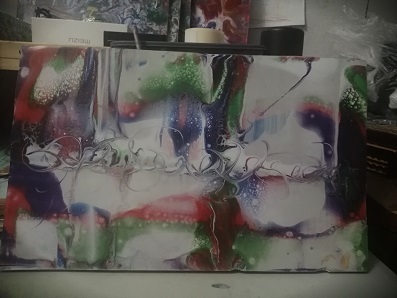 🎨🎨🎨Вернисаж от Валентины. Пенсионерка и увлечения ФЛЮИД АРТом. Абстрактная живопись