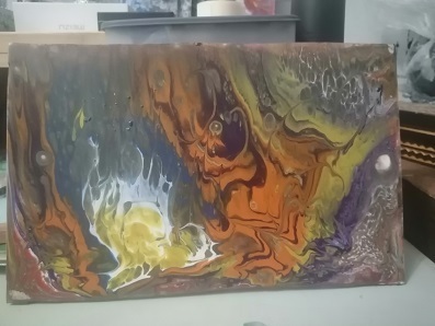 🎨🎨🎨Вернисаж от Валентины. Пенсионерка и увлечения ФЛЮИД АРТом. Абстрактная живопись