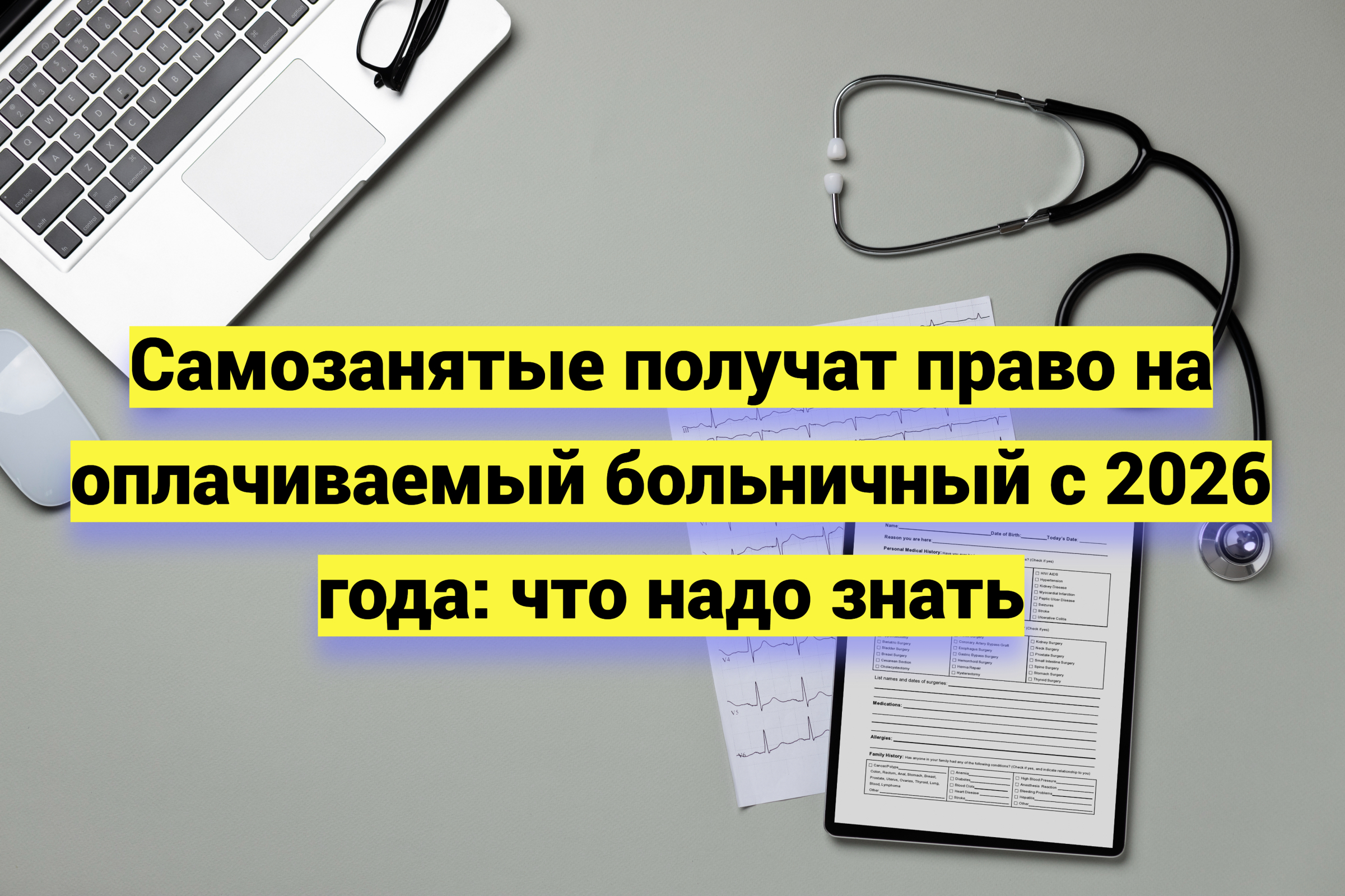 Самозанятые получат право на оплачиваемый больничный с 2026 года: что надо знать