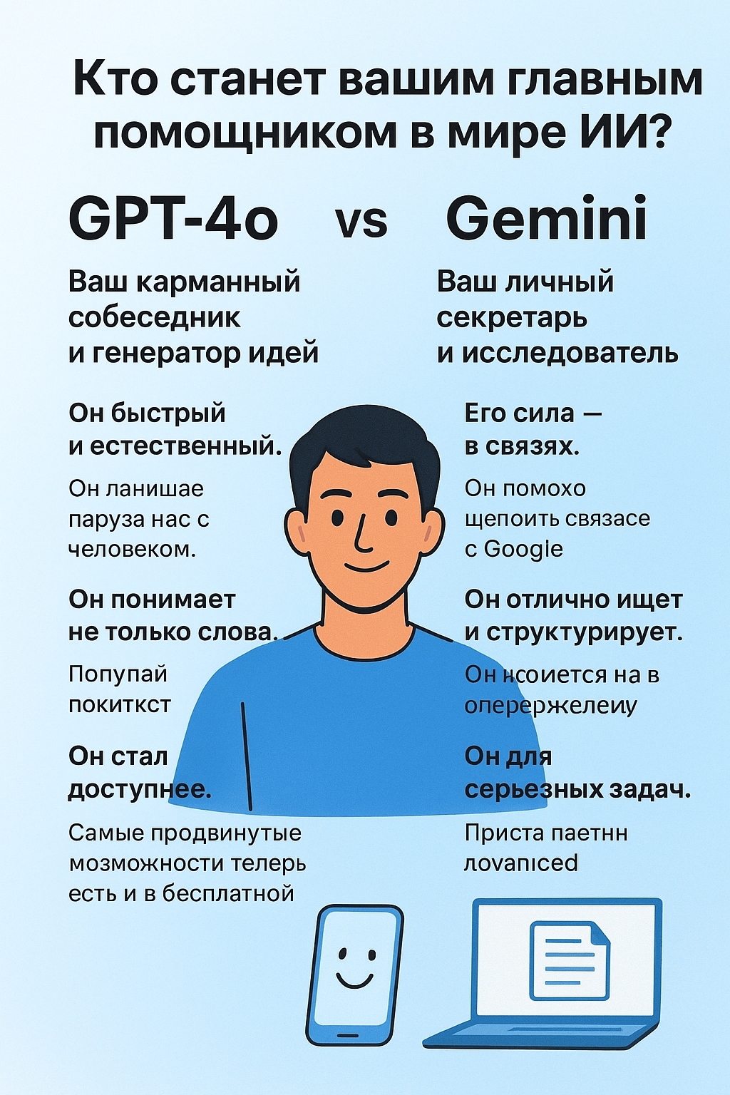 : GPT-4o против Gemini: Кто станет вашим главным помощником в мире ИИ?