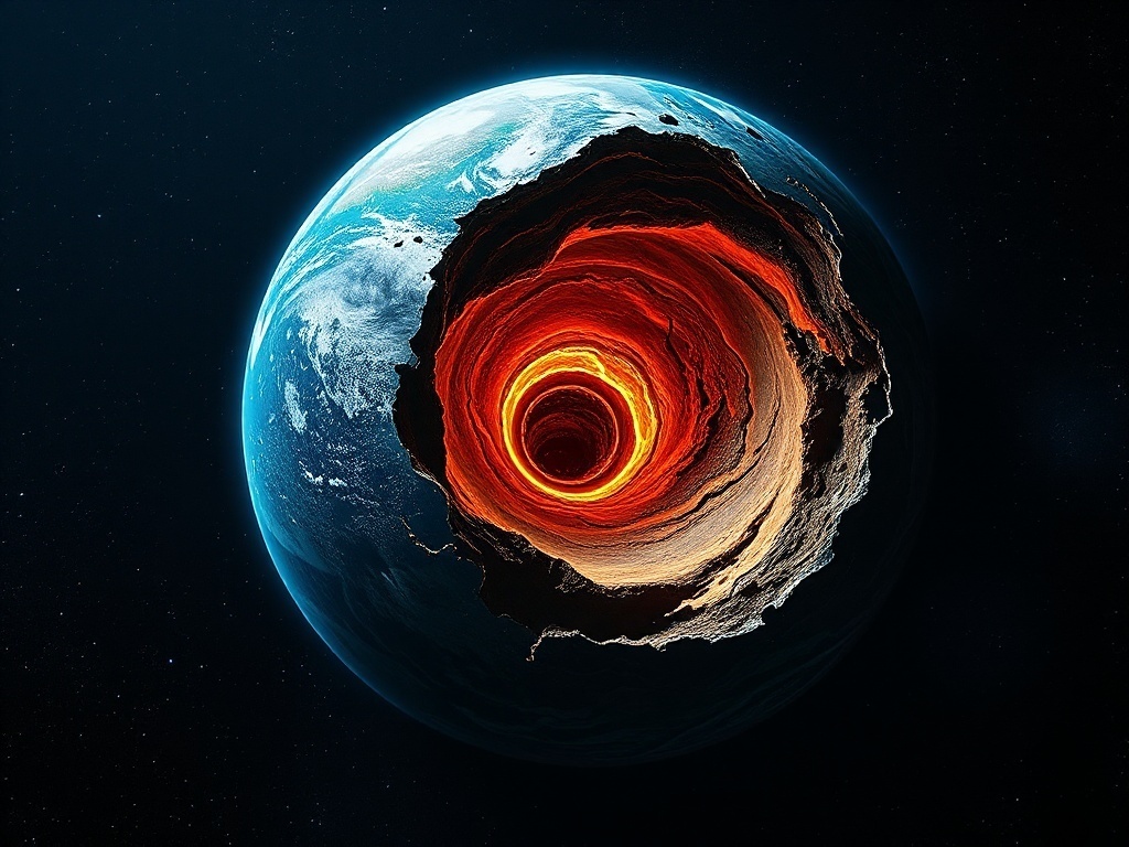 Интересный факт: Ученые обнаружили, что ядро Земли вращается с разной скоростью относительно поверхности планеты. Иногда оно движется ...