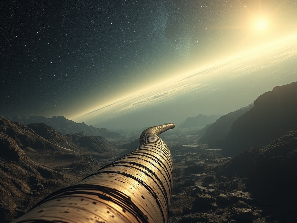 Интересный факт: Если бы вы могли создать достаточно длинную и прочную трубу, соединяющую Землю и космос, и вылили бы в неё воду, то ...