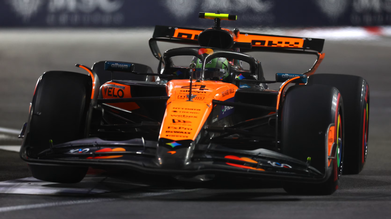 FP2: Норрис опережает Антонелли и Леклера на второй тренировке в Лас‑Вегасе после двух красных флагов