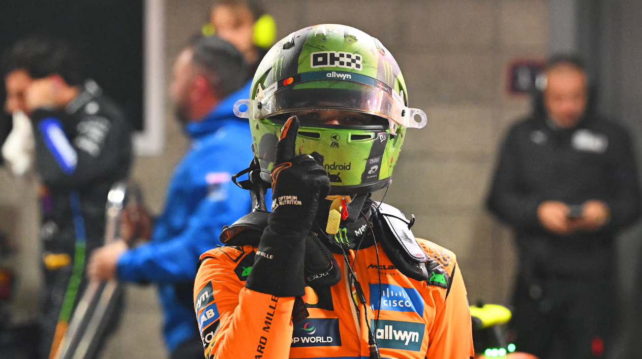 Гран‑при Лас‑Вегаса: Норрис взял поул в хаотичной дождевой сессии, опередив Ферстаппена и Сайнса