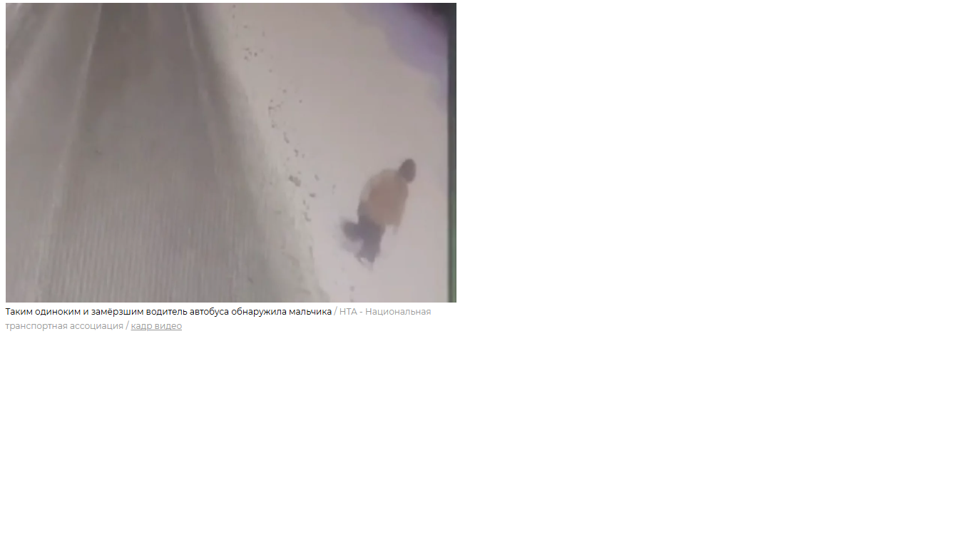 Малыш не замёрз в метель благодаря отзывчивому сердцу водителя автобуса