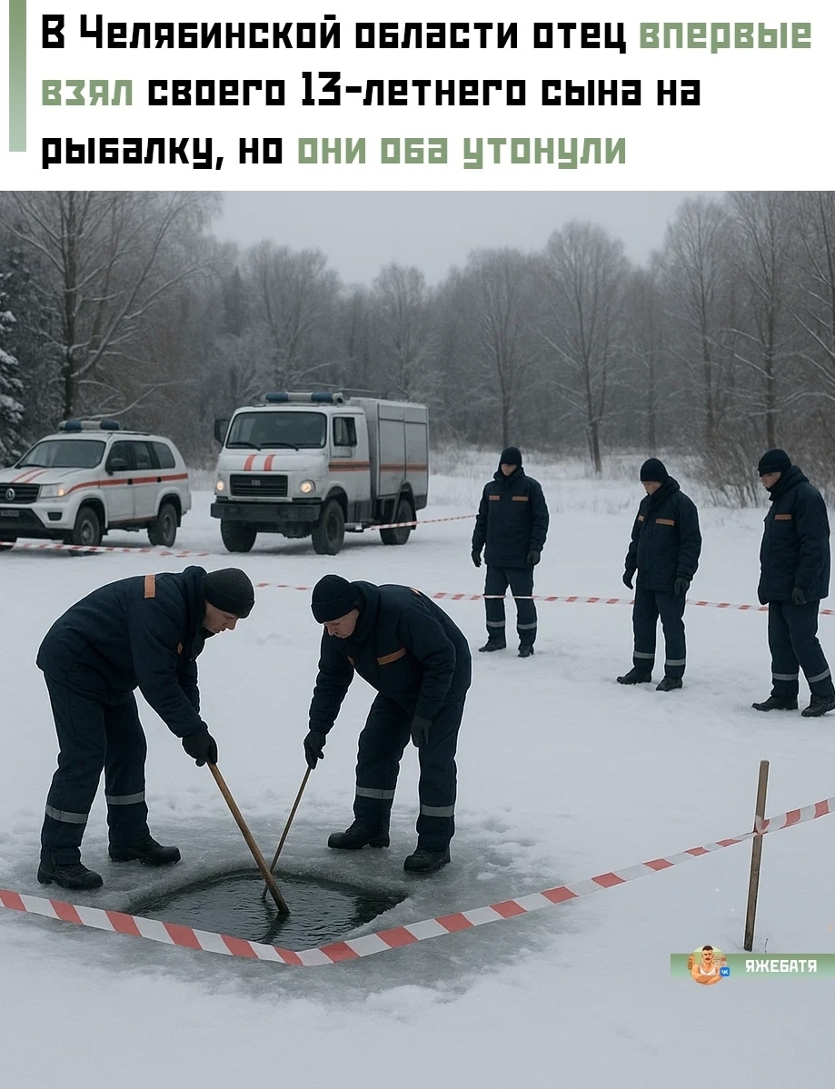 В Челябинской области мужчина впервые взял своего 13-летнего сына на рыбалку.