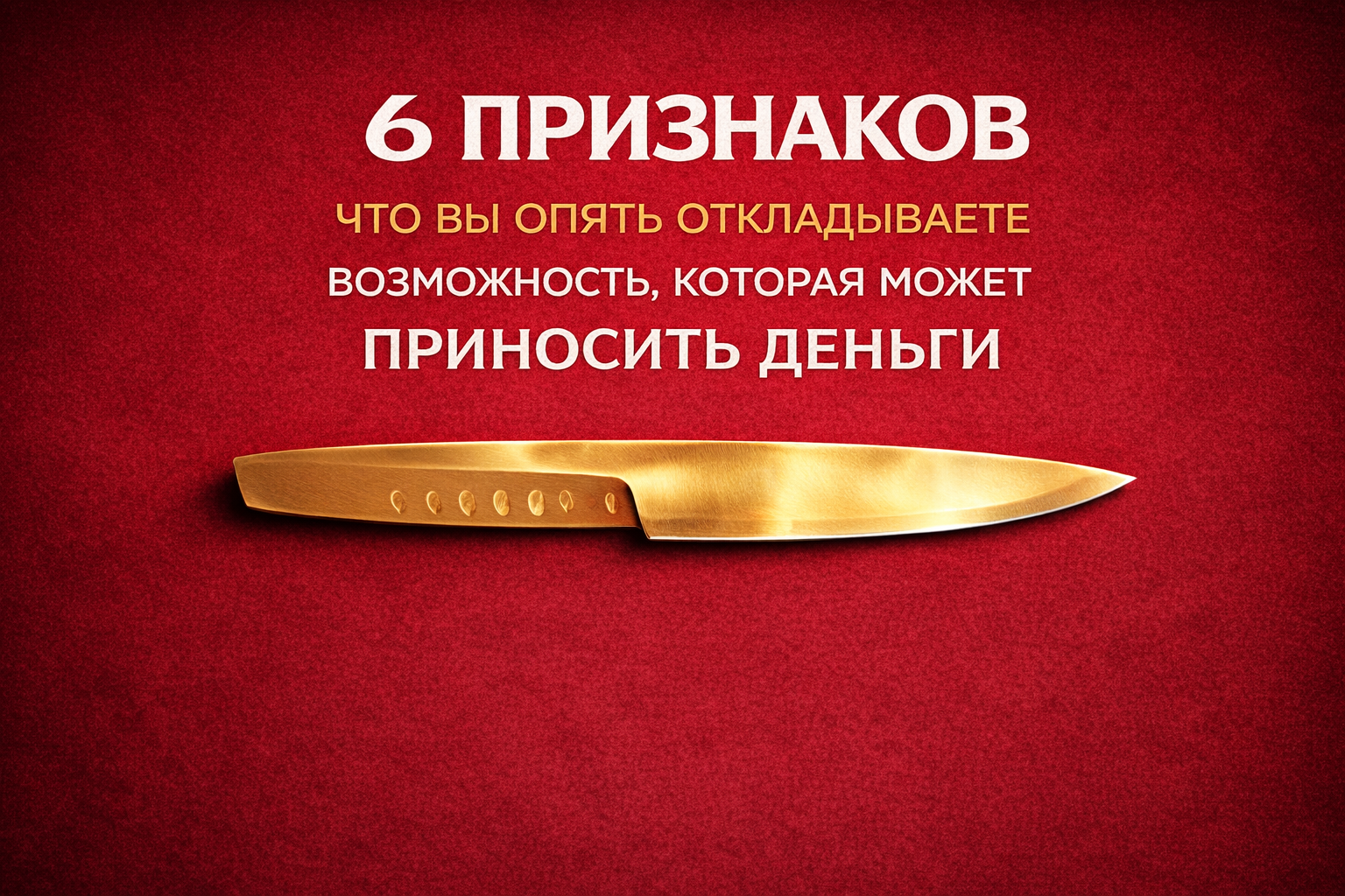 6 признаков, что вы опять откладываете возможность, которая может приносить деньги
